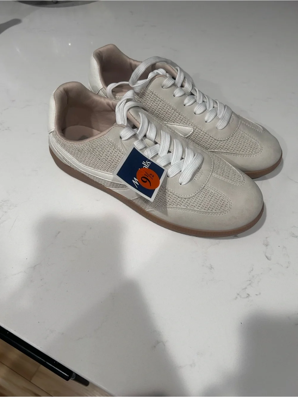 DV by Dolce Vita Cream and Light Pink Lace-Up Sneakers